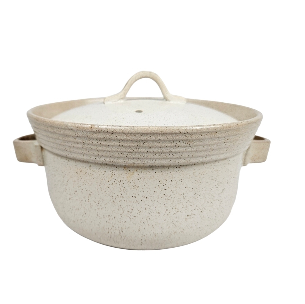 Vintage Shafford Speckled Flame Proof‎ Stoneware Small Covered Casserole Dish